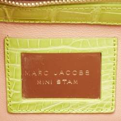 Marc Jacobs Yellow Green Alligator Mini Stam Satchel