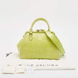 Marc Jacobs Yellow Green Alligator Mini Stam Satchel