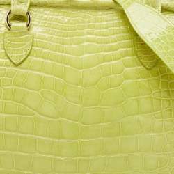 Marc Jacobs Yellow Green Alligator Mini Stam Satchel