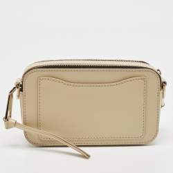 Marc Jacobs Beige Patent Leather Snapshot Camera Crossbody Bag