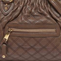 Marc Jacobs Dark Brown Quilted Leather Stam Satchel