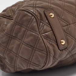 Marc Jacobs Dark Brown Quilted Leather Stam Satchel