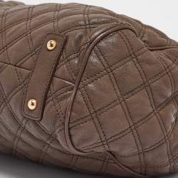 Marc Jacobs Dark Brown Quilted Leather Stam Satchel