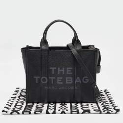 Pre Owned Marc Jacobs Black Leather Medium The Tote Bag