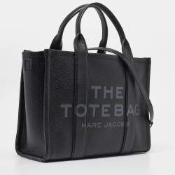 Pre Owned Marc Jacobs Black Leather Medium The Tote Bag