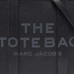 Pre Owned Marc Jacobs Black Leather Medium The Tote Bag