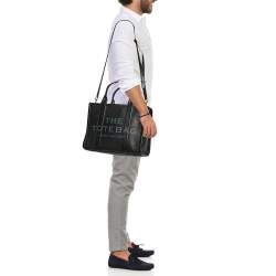 Pre Owned Marc Jacobs Black Leather Medium The Tote Bag