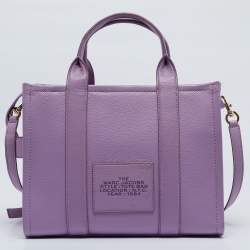 Pre Owned Marc Jacobs Purple Leather Medium The Tote Bag