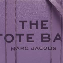 Pre Owned Marc Jacobs Purple Leather Medium The Tote Bag