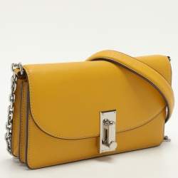 Marc Jacobs Yellow Leather Wallet On Chain