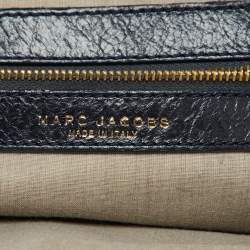 Pre Owned Marc Jacobs Navy Blue Quilted Leather Stam Satchel