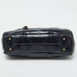 Pre Owned Marc Jacobs Navy Blue Quilted Leather Stam Satchel