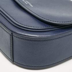 Pre Owned Marc Jacobs Navy Blue Leather Mini Rider Crossbody Bag