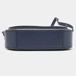 Pre Owned Marc Jacobs Navy Blue Leather Mini Rider Crossbody Bag