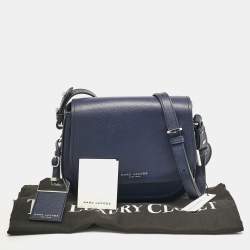Pre Owned Marc Jacobs Navy Blue Leather Mini Rider Crossbody Bag