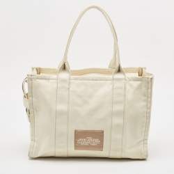 Marc Jacobs Cream Canvas Large The Tote Bag