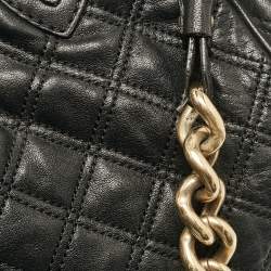 Marc Jacobs Black Quilted Leather Stam Satchel