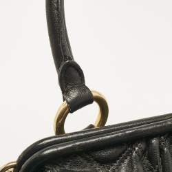 Marc Jacobs Black Quilted Leather Stam Satchel
