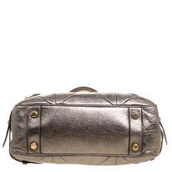 Pre Owned Marc Jacobs Gold Quilted Leather Satchel 