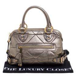 Pre Owned Marc Jacobs Gold Quilted Leather Satchel 
