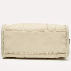 Marc Jacobs Beige/Light Green Canvas Small The Tote Bag