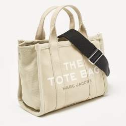 Marc Jacobs Beige/Light Green Canvas Small The Tote Bag