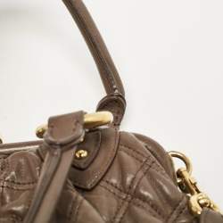 Marc Jacobs Brown Quilted Leather Stam Satchel