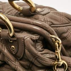 Marc Jacobs Brown Quilted Leather Stam Satchel
