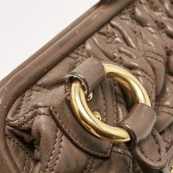 Marc Jacobs Brown Quilted Leather Stam Satchel