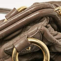 Marc Jacobs Brown Quilted Leather Stam Satchel