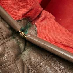 Marc Jacobs Brown Quilted Leather Stam Satchel