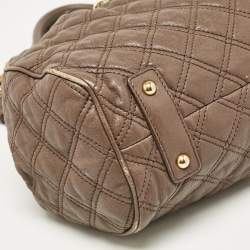 Marc Jacobs Brown Quilted Leather Stam Satchel