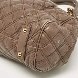 Marc Jacobs Brown Quilted Leather Stam Satchel