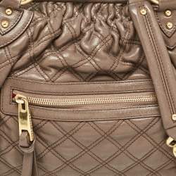 Marc Jacobs Brown Quilted Leather Stam Satchel