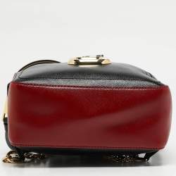 Marc Jacobs Black/Red Leather Pack Shot Backpack