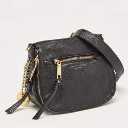 Marc Jacobs Black Leather Recruit Nomad Saddle Shoulder Bag