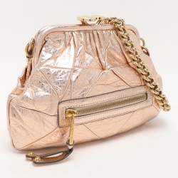 Pre Owned Marc Jacobs Rose Gold Leather Stam Shoulder Bag