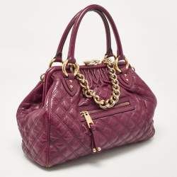 Marc Jacobs Purple Quilted Leather Stam Satchel