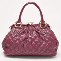Marc Jacobs Purple Quilted Leather Stam Satchel