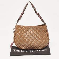 Marc Jacobs Brown Eyelet Quilted Patent Leather Hobo
