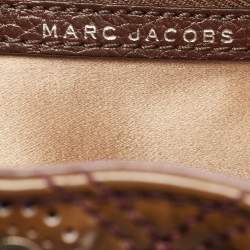Marc Jacobs Brown Eyelet Quilted Patent Leather Hobo