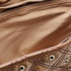 Marc Jacobs Brown Eyelet Quilted Patent Leather Hobo