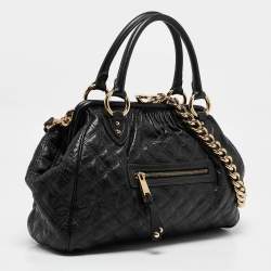 Marc Jacobs Black Quilted Leather Stam Satchel
