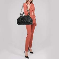 Marc Jacobs Black Quilted Leather Stam Satchel