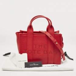 Marc Jacobs Red Leather Small The Tote Bag