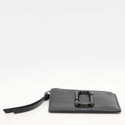 Marc Jacobs Black Patent Leather Snapshot Card Holder Wallet