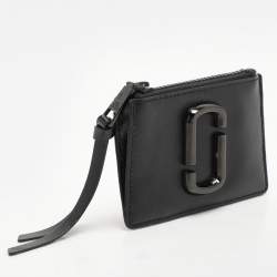 Marc Jacobs Black Patent Leather Snapshot Card Holder Wallet