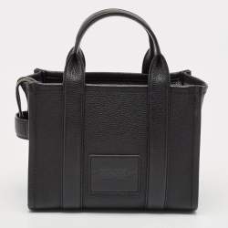 Pre Owned Marc Jacobs Black Leather Small The Tote Bag