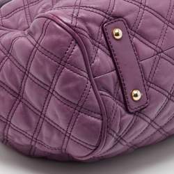 Pre Owned Marc Jacobs Purple Quilted Leather Stam Satchel