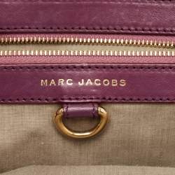 Pre Owned Marc Jacobs Purple Quilted Leather Stam Satchel